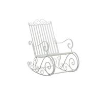 CLP Mecedora Relax Silla Smilla, Resistente al Clima para jardín, Estructura de Metal, Estilo rústico, sillón de Exterior, Color:Blanco