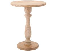 CLP Mesa Auxiliar Adamsville Mesa Redonda Artesanal de Madera Maciza de Mindi para salón y Comedor | Color Natura