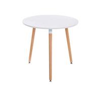 CLP Mesa Auxiliar Ansgar En Estilo Nórdica I Mesa De Centro Baja con Ø 80 Cm I Mesa De Café con Base De Madera & Tablero De MDF I Color: | Color Blanco Color del Marco Natura
