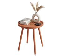 CLP Mesa Auxiliar de Exterior Resistente a Intemperie Ø 40cm Busan, Mesa de jardín pequeña Redonda de Polipropileno UV, Estructura de Acero | Color Terracotta