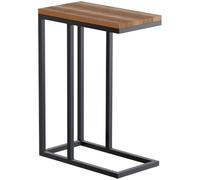 CLP Mesa Auxiliar Manteo de Roble, mesilla de Noche Cuadrada, Mesa de sofá con Estructura de Metal con Recubrimiento en Polvo | Tamaño 46x25x63 cm