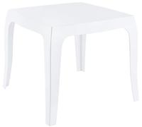CLP Mesa Auxiliar Queen Hecha En Polipropileno I Mesa Auxiliar para Salón Cuadrada I Mesa Resistente para Uso De Exterior o Interior I Color:, Color:Blanco/Brillo