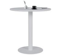 CLP Mesa Bistró Redonda Jarla 70 cm, Mesa de Cocina Moderna para 2-4 Personas, Mesa de Comedor Compacta de MDF y Metal, Color:Blanco