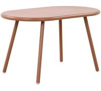 CLP Mesa de Centro Velva I Mesa de salón Ovalada con Base metálica I Mesilla Impermeable para Exteriores o Interior | Color Terracotta