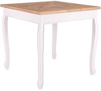 CLP Mesa de Comedor Cuadrada 80x80 cm Lindon, Mesa de Cocina Estilo Rustico, Tablero Cuadrado de Madera Maciza de Olmo, Patas Estilo Shabby Chic | Color Natural/Blanco