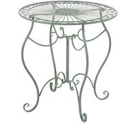 CLP Mesa de Hierro Indra | Mesa de Metal de diseño nostálgico para jardín, balcón | Mesa Bistro Redonda Resistente a la Intemperie, fácil de Limpiar | Color Antiguo-Verde