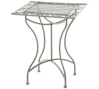 CLP Mesa de Jardin Asina Cuadrada 60 x 60 cm, Estilo modernista romantico de Hierro, Repelente al Agua para terraza y Balcon, Color:Antiguo-Verde