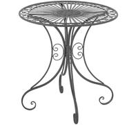 CLP Mesa de Jardin Hari Estilo Art Nouveau, Mesa Bistro Redonda de Hierro con Adornos Decorativos, Mesa Auxiliar para Jardin, Balcon y terraza | Color Antracita