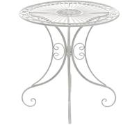 Mesa de jardín hari metal blanco antiguo ø 70 cm