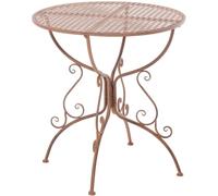 CLP Mesa de jardín Redonda 70 cm Amanda, Elegante Mesa bistró de Hierro con Adornos artísticos, Ideal para terraza, balcón y jardín | Color Antiguo marrón