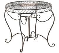 CLP Mesa de Jardin Redonda Estilo modernista Sheela, Mesa de Hierro con Recubrimiento en Polvo, Resistente a la Intemperie para Balcon | Color Bronce