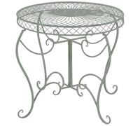 CLP Mesa de Jardin Redonda Estilo modernista Sheela, Mesa de Hierro con Recubrimiento en Polvo, Resistente a la Intemperie para Balcon | Color Antiguo-Verde