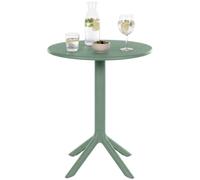 CLP Mesa de jardín Redonda Lacota de 60 cm, plástico Resistente a la Intemperie y UV, Ideal para balcón y terraza, para 2 a 4 Personas | Color Oliva