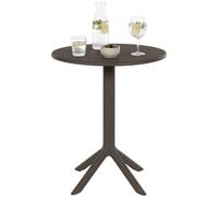 CLP Mesa de jardín Redonda Lacota de 60 cm, plástico Resistente a la Intemperie y UV, Ideal para balcón y terraza, para 2 a 4 Personas | Color Gris Pardo
