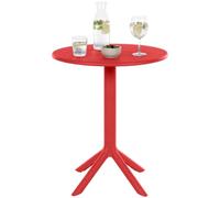 CLP Mesa de jardín Redonda Lacota de 60 cm, plástico Resistente a la Intemperie y UV, Ideal para balcón y terraza, para 2 a 4 Personas | Color Rojo