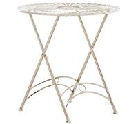 Mesa outdoor tegal metal crema antiguo 71x71x71 cm
