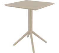 CLP Mesa Plegable Sky Cuadrada o Redonda En Plástico I Mesa Fácil De Almacenar para Exterior Resistente A La Intemperie, Color:Gris Pardo, Forma:Angular