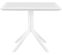 CLP Mesa Sky 80 x 80 cm I Mesa de jardín, Resistente a la Intemperie y a los Rayos UV I Mesa de balcón Cuadrada | Color Blanco