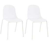 CLP Pack de 2 Sillas Hardin, sillas apilables para jardín, Resistentes al Clima y los Rayos UV, para balcón, terraza y Comedor Color:Blanco
