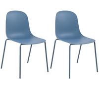 CLP Pack de 2 Sillas Hardin, sillas apilables para jardín, Resistentes al Clima y los Rayos UV, para balcón, terraza y Comedor Color:Azul