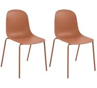 CLP Pack de 2 Sillas Hardin, sillas apilables para jardín, Resistentes al Clima y los Rayos UV, para balcón, terraza y Comedor Color:Terracotta
