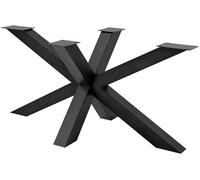 CLP Patas de Mesa Metal Negro Mesa de Comedor Harlan, con Recubrimiento de Polvo, Especialmente Estable, soporta Cargas de hasta 300 kg, Color:Negro induatrial, Tamaño:150x78x71 cm