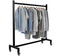 CLP Perchero con Ruedas Gisborne con Ruedas de Acero y Goma, Perchero Estrecho para recibidor, Dormitorio, vestidor y Boutique, movil | Color Negro Tamaño 120x38x120
