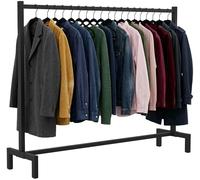 CLP Perchero Melva de metal, perchero estable estilo industrial con 1 barra, robusto para recibidor u oficina, Color:negro, Tamaño:150x38x120
