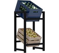 CLP Portacasse in Metallo per Bevande Stack, portacasse per Bevande salvaspazio Robusto e salvaspazio per Casse di Bevande, Colore:Nero, Dimensione:75x47x31 cm