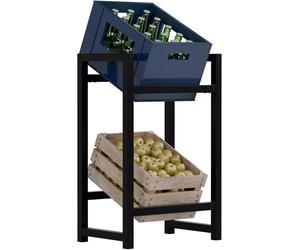 CLP Portacasse in Metallo per Bevande Stack, portacasse per Bevande salvaspazio Robusto e salvaspazio per Casse di Bevande, Colore:Nero, Dimensione:75x47x31 cm
