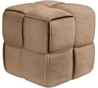 CLP Puff Forinta de Pana, Cuadrado Acolchado, diseño Moderno Beige, cómodo y Estable para salón y Dormitorio Color:Gris Pardo