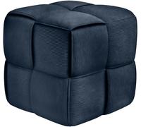 CLP Puff Forinta de Pana, Cuadrado Acolchado, diseńo Moderno Beige, cómodo y Estable para salón y Dormitorio, Color:Azul Oscuro