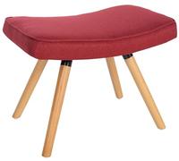 CLP Reposapiés Garding Tapizado En Tela & Estilo Nórdico I Taburete Bajo Acolchado con 4 Patas De Madera De Haya Color:Rojo