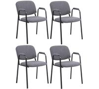 Set de 4 sillas apilables ken pro de tela gris 55x53x79 cm
