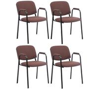 Set de 4 sillas apilables ken pro de tela marrón 55x53x79 cm