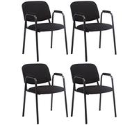 Set de 4 sillas apilables ken pro de tela negro 55x53x79 cm