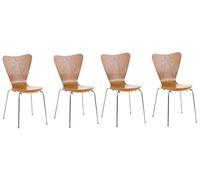 CLP Set 4X Sillas de Visita Calisto I Juego de 4X Silla de Comedor con Asiento de Madera I 4X Silla de Cocina con Base de Metal, Color:Roble