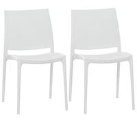 Set de 2 sillas apilables maya plástico blanco 50x44x81 cm