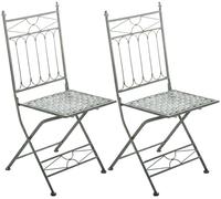 Set de 2 sillas plegables asina metal verde antiguo 40x42x94 cm