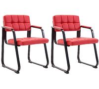 Set de 2 sillas de conferencia canada b simil cuero rojo 58x59x84 cm