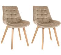 CLP Set De 2 Sillas De Comedor Brook En Terciopelo I Juego De 2 Butacas con Estilo Escandinava con Base De Madera | Color marrón