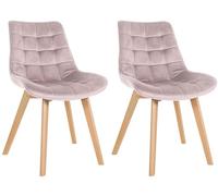 Set de 2 sillas de comedor brook en terciopelo rosado 63x54x84 cm