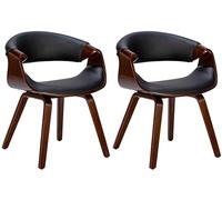 CLP Set De 2 Sillas De Comedor Foley En Polipiel o Tela I Dos Butacas De Salón Elegantes con Estructura De Madera Color:Nuez/Negro;Material:Cuero Sintetico