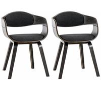 Set de 2 sillas de comedor Kingston de tela y madera Gris/gris oscuro