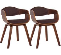 CLP Trading GmbH – Set de 2 sillas de comedor Kingston – Tela y madera – Nogal/marrón