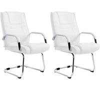 Set de 2 sillas cantilever xxl attila en polipiel simil cuero blanco 67x60x104 cm