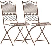 Set de 2 sillas de jardin kiran metal marrón antiguo 50x41x91 cm