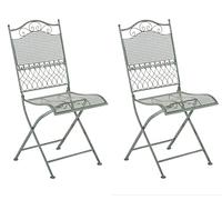 Set de 2 sillas de jardin kiran metal verde antiguo 50x41x91 cm