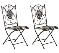 CLP Set De 2 Sillas para Jardín Sibell Plegables I Sillas Metálicas De Terraza Decorativas En Estilo Rústico | Color Bronce