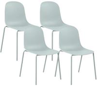 CLP Set de 4 sillas apilables Hardin con Asiento ergonómico y Estructura metálica, Ideal para Comedor, Cocina y recepción. | Color Turquesa